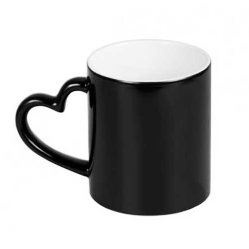 Кружка с ручкой в форме сердца хамелеон