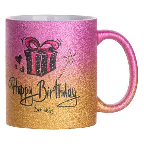 Кружка с градиентом розово-золотая