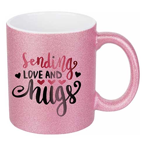 Кружка блестящая розовая