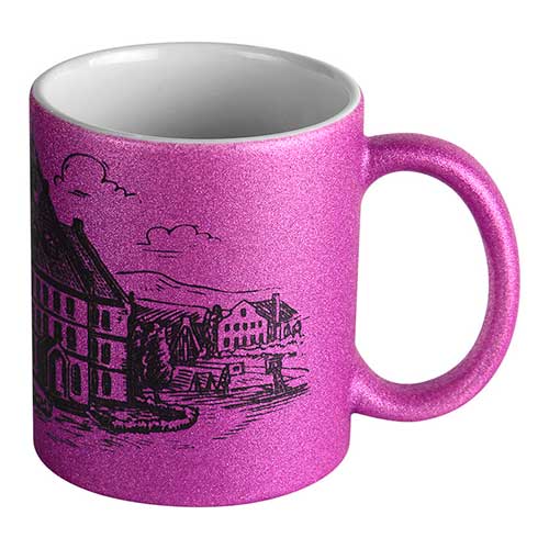 пурпурная Кружка с блёстками 