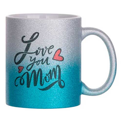 Кружка с градиентом серо-голубая