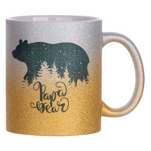 Кружка с градиентом серо-золотая