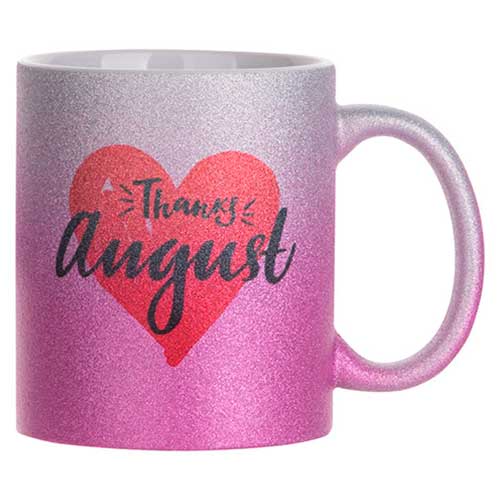 Кружка с градиентом серо-розовая